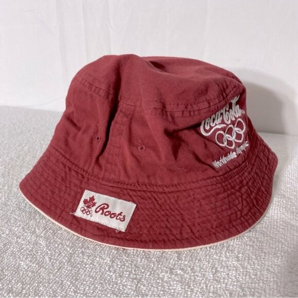 Vintage Roots Red Embroidered Coca Cola Worldwide Olympic Partner Bucket Hat - Picture 7 of 8